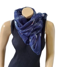 Womens Sheer Cat Music Note Print Infinity Scarf