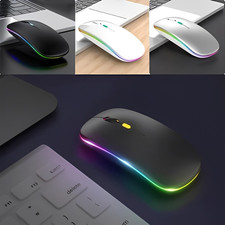 2.4GHz Bluetooth Wireless Optical Mouse USB Rechargeable RGB Mice for PC Laptop