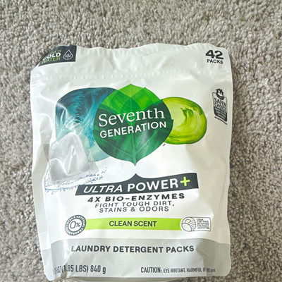 Seventh Generation Ultra Power+ Laundry Detergent Packs, Clean Scent, 42 Ct