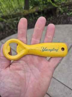 Vintage YUENGLING beer Bottle Opener Yellow Enameled 5 Inches