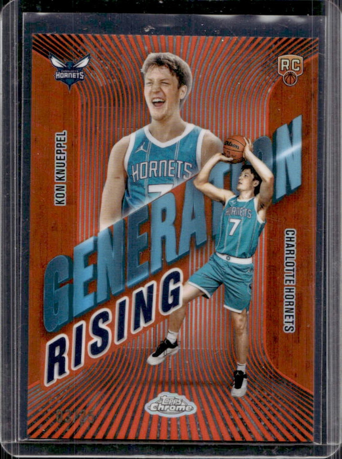 2025-26 Topps Chrome Kon Knueppel Generation Rising RC Orange Refractor #/25