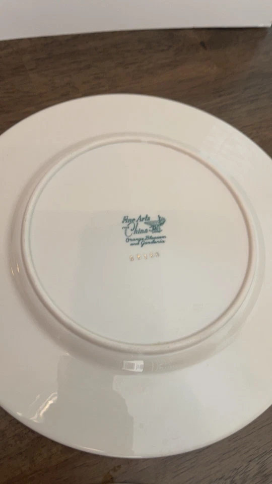 "Juego de 4 platos de cena de colección - Bellas artes China flor de azahar y gardenia 10~5/8""" Foto 4 de 4