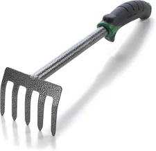 Hand Cultivator Mini Rake – ErgoGrip Carbon Steel Garden Tool