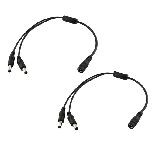CCTV DC Power 1 Female To 2 Male Cable Splitter 5.5mm x 2.5mm Adapter Led Light - Picture 4 of 9