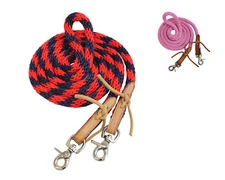Derby 5/8" Poly Barrel Reins with Easy Off Snap Attachment for Horse Riding
