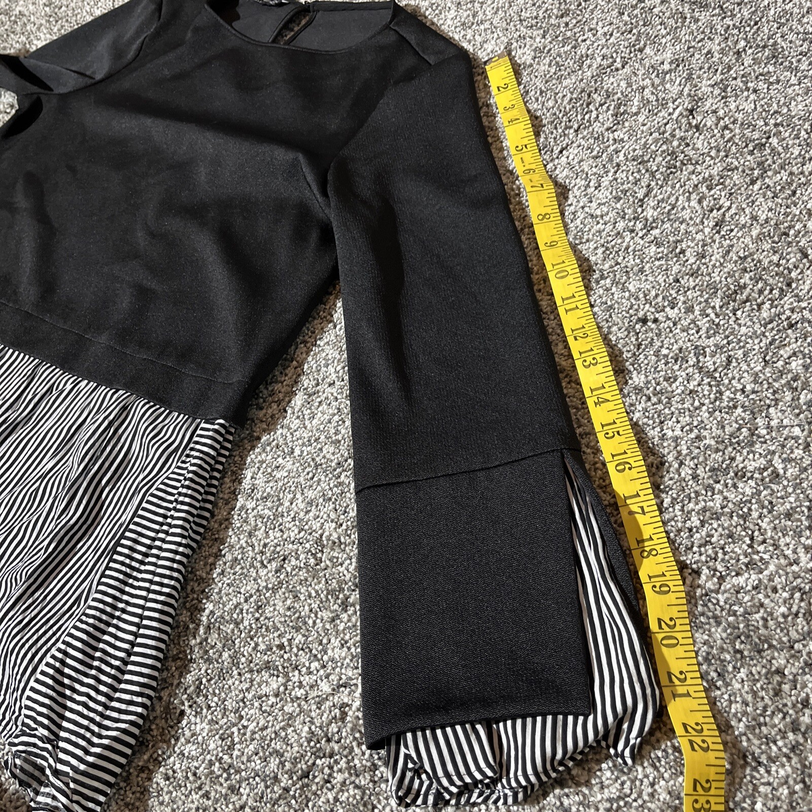 Zara Basic Collection- Top Mixed Media Blouse -st… - image 4