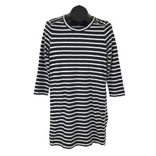 J. Crew Striped Side Zip T-Shirt Dress Women's Small 100% Cotton Stretch Knit
