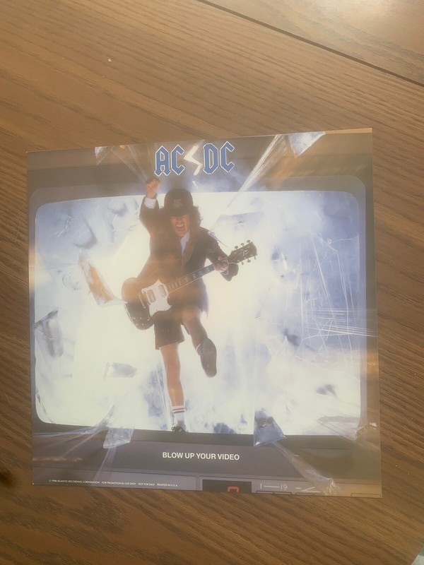 AC/DC 1988 Blow Up Your Video 12x12 Promo 2-Sided Cover Flat Poster Angus Young