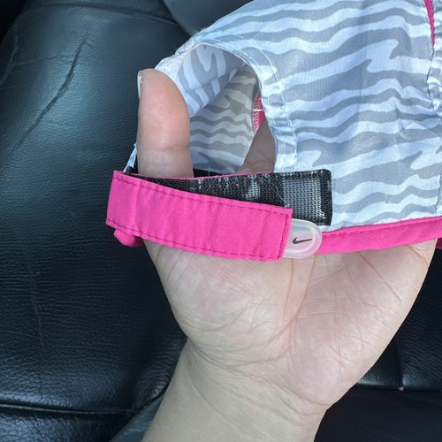 Nike Hat Cap Strap Back Womens Gray Pink Tiger Stripes Nike Featherlight Panel - Picture 4 of 6