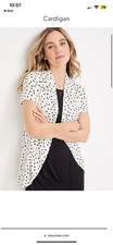 Maurices XXL Open Front Cress Cardigan  Polka Dot Short Sleeve