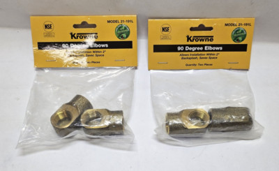 Krowne 21-191L Space Saver 90 Degree Solid Brass Elbows (Lot of 2)