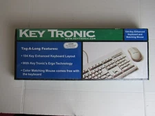 Key Tronic 104 Key Enhanced Keyboard and Mouse Tag-a-Long-B Factory Sealed