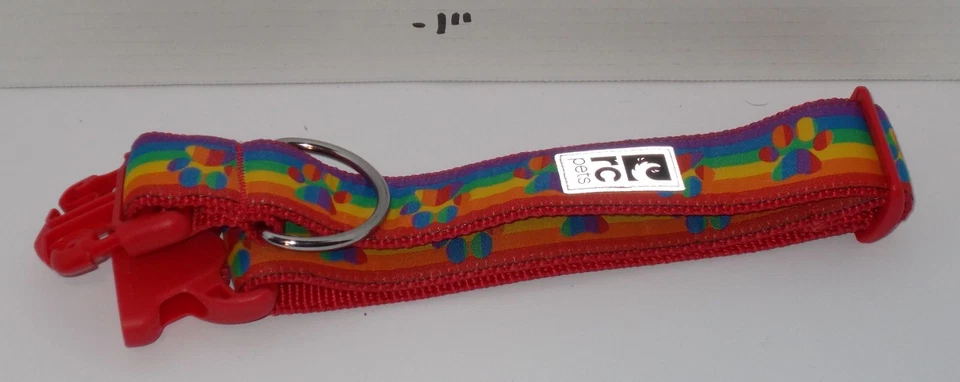 RC Pets 1-1/2 Inch Wide Adjustable Dog Clip Collar Medium Rainbow Paws - Image 3 of 4