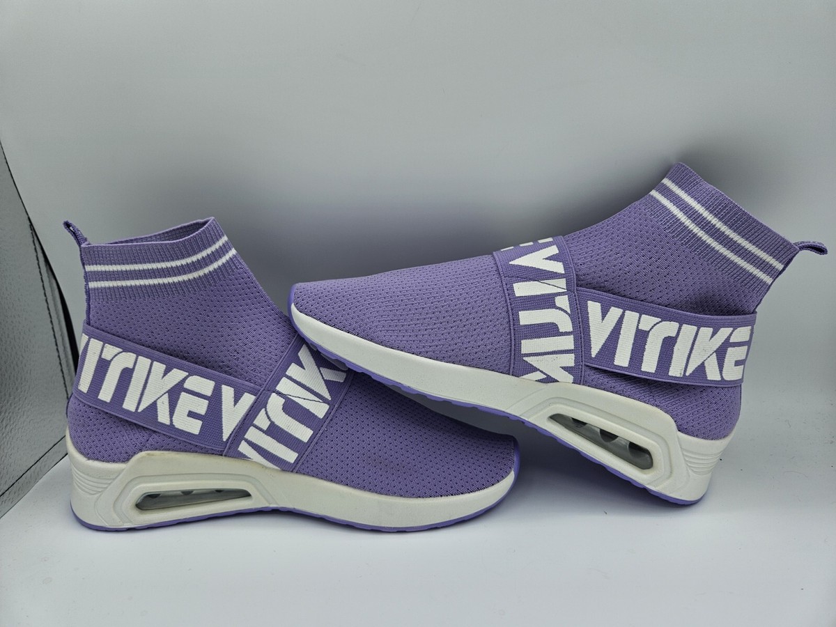 VITIKE Women's Knit Speed High Top Sock Purple Sneakers Size
