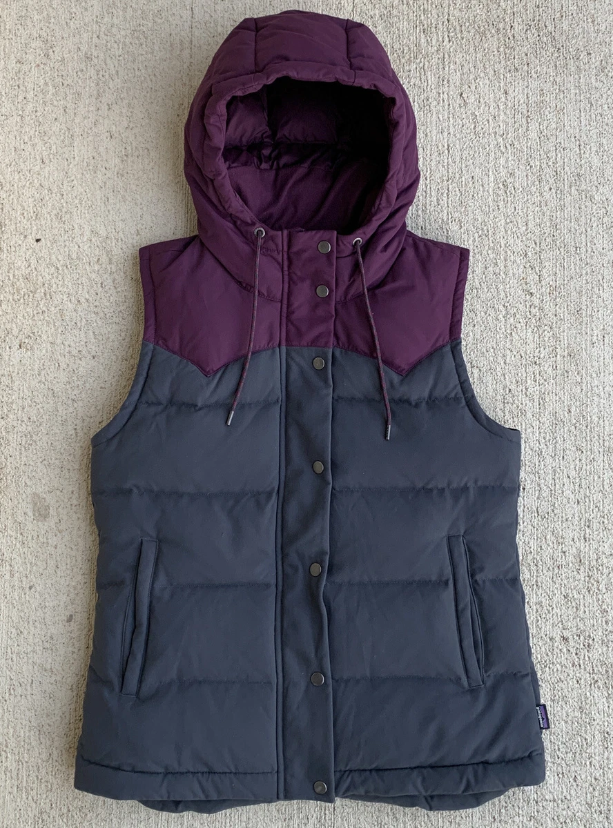 RARE Patagonia Bivy Down Vest Small Blue Deep Plum Purple Full Zip Hooded  27746 | eBay