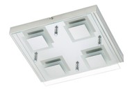 4Fl. Led Badleuchte Bad Lampe Quadrat Dekorglas Deckenleuchte Deckenlampe