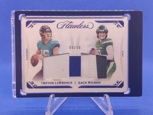 🔵 2021 Panini Flawless TREVOR LAWRENCE ZACH WILSON RC Dual Patch #/10 SSP