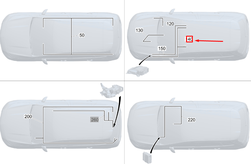 MB GLA H247 Kabelbaum für Gurtstraffer, Rechtslenker, A2475403724