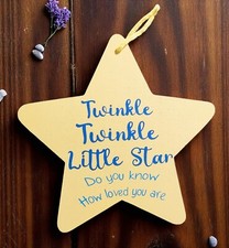 Wooden Twinkle Twinkle Little Star Do You Know How Loved You Are Sign, Nursery