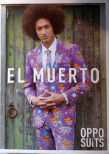 Day of The Dead Halloween Oppo Suit El Muerto Costume Party Tie Pants Outfit