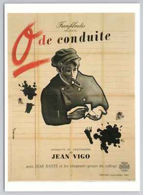 0 de Conduite 1933 French Film - Movie Poster Postcard - Zero For Conduct