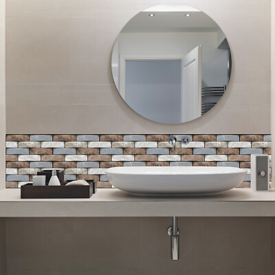 Self-adhesive PVC 3D Tile Brick Wall Sticker Panel Wallpaper 10/20Pcs Waterproof