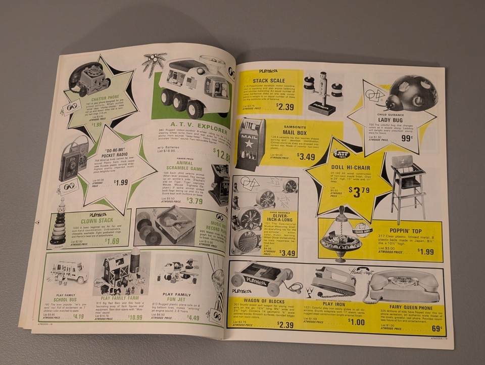 1971 Atwoods Christmas Catalog 1970's Vtg Oklahoma Texas Toys Santa
