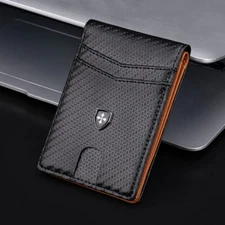 Men's Slim Wallet RFID Blocking Leather Bifold Card ID Holder Purse Billfold