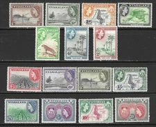 NYASALAND STAMPS #97-111 —  QU ELIZABETH SET  — 1953 — UNUSED