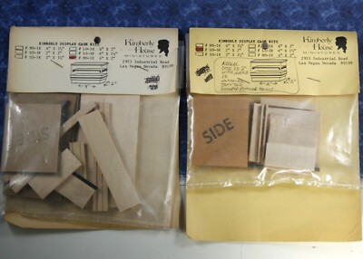 LOT 2 Dollhouse Miniature Display Case KITS (2 sizes) 1:12 DIY wood plexiglas