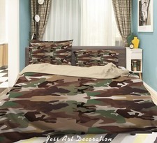 3D Camouflage Pattern Dark Green Quilt Cover Set Duvet Cover Bedding Pillowcases