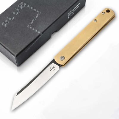 Boker Plus Zenshin 42 Brass Pocket Knife 2.95'' Blade 440C Slipjoint   01BO369