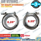 2x 2.25" Inch V-Band Vband Clamp 304 Stainless Steel Flange Exhaust Pipe New