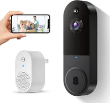 1080p HD WiFi 2.4G Ring Video Doorbell Intercom Video Camera Door AI & Live View