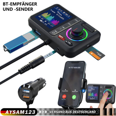 Auto FM Sender Bluetooth 5,0 USB Auto Ladegerät Kit Drahtlose Freisprechen MP3