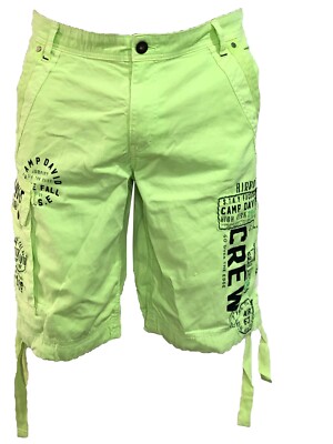 NEU Camp David Herren Skater 1530 neon lime kurze Hose Shorts Bermuda M - XXXL