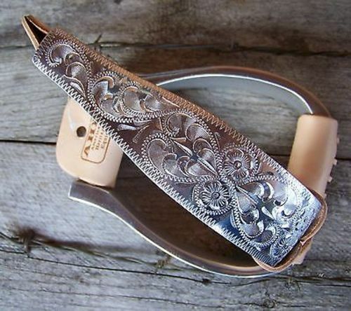 Paire D'Étriers De Selle Western En Aluminium Léger - Gravés