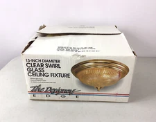 The Designers Edge Clear Swirl Glass Ceiling Fixture NEW