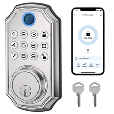 Fingerprint Door Lock, Keyless Entry Door Lock with APP Control,  Multi user