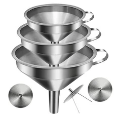 Stainless Steel Funnels For Kitchen Use Kitchen Metal Funnel Set With Strainer S