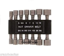 Power Nut Driver Set 14 Piece SAE and Metric Hex Shank Works in Cordless Drills