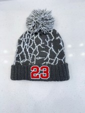 Toddler Gray Pom Pom Beanie Knit Winter Hat Red 23 Embroidered