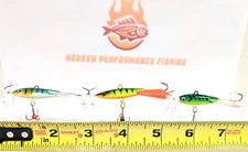 SLICKLINE 3 Pack Ice Fishing Jigs 1/2 oz 2.75 inch - PERCH Compare to Rapala JIg