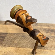 Vintage Venezia Two Headed Pipe Hand Carved Wood Head Detaches