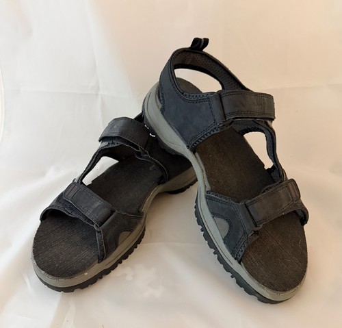 Ozark Trail Mens Sport Sandals Size 10 Black Gray Adjustable Strap Hiking Casual