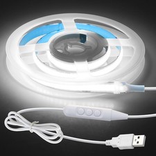 COB LED Strip Light 0.5M Dimmable Cool White 6000K USB TV Backlight