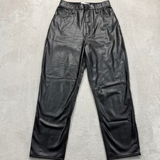 Abercrombie  Fitch Pants Womens 27 Straight Ultra High Rise Vegan Leather Black