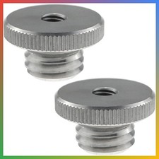 2pcs Aluminum Alloy 1/4" to 5/8" Threaded Screw Adapter