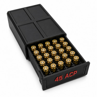 45 ACP 50-Round Stackable Ammunition Storage Box