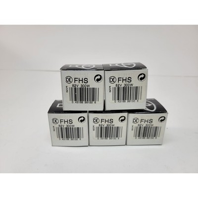 Lot of 5 - GE FHS 300W 82V Quartzline Projector Lamps - New in Box